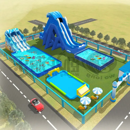 High fun inflatable giant pvc slides moving inflatable water rides for park