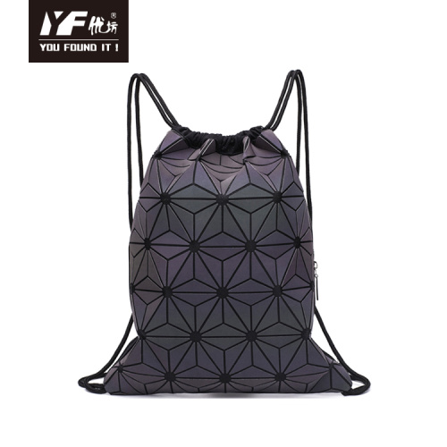 Luminous Backpack Geometric sequin for teenage girls backpack drawstring bag Supplier