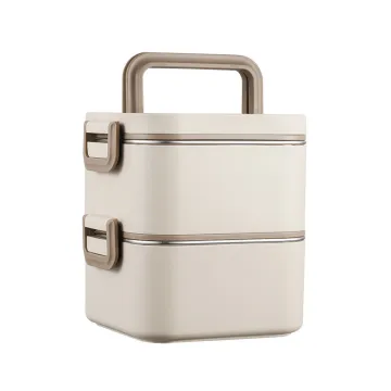 Rectangle 3-Layer 304 Stainless Steel Lunch Box - Sustainable and Kids-Friendly Metal Bento Box