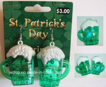 Plastic Light up St Patrick; S Day Earring (LP012)
