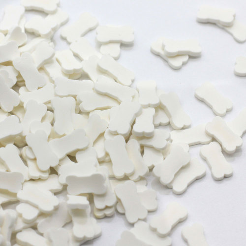 500g Mini White Dog Bones Slices Polymer Clay Sprinkles for Crafts Making DIY Scrapbook Phone Nail Art Decoration Accessories