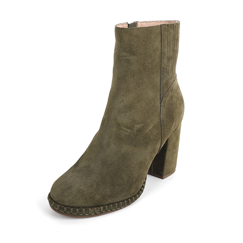 Exquisite Stitched High-Heel Ankle Boots