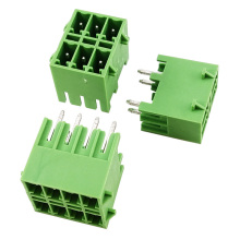 3.81mm pitch double bank straight angle thin male pin Plug-in terminal connector with winged lock buckle