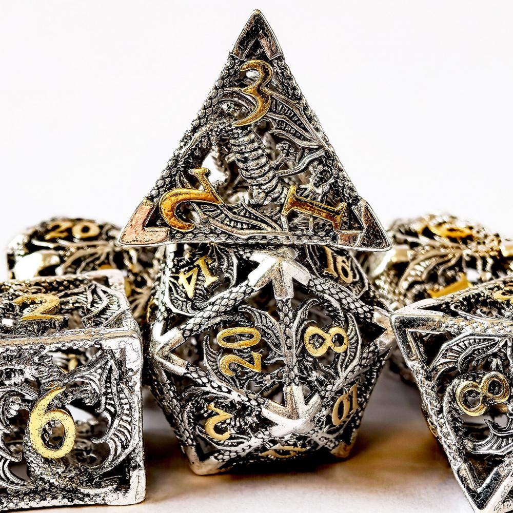 7pcs Jewelry Metal Polyhedral Dice Games Set