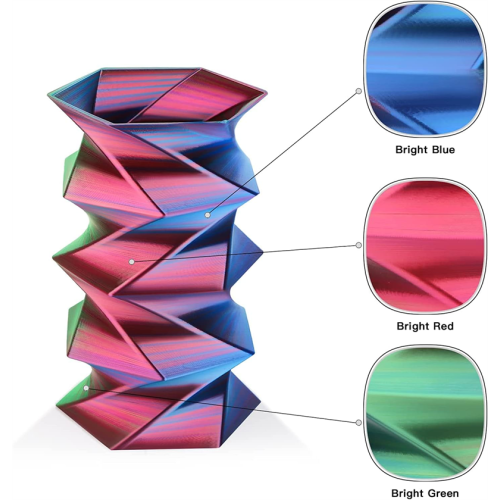 Tri-Color Silk PLA 3D Printer Filament