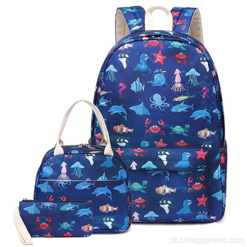 Mochila escolar multiuso de logotipo personalizado com uma mochila infantil de lancheira para estudantes para crianças Backpack de dinossauro para crianças meninas meninos