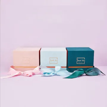 Velvet Small Packaging Custom Magnetic Gift Box Ribbon