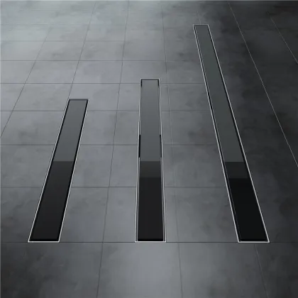 Doporro Linear Shower Floor Drain with Tempered Glass Insert