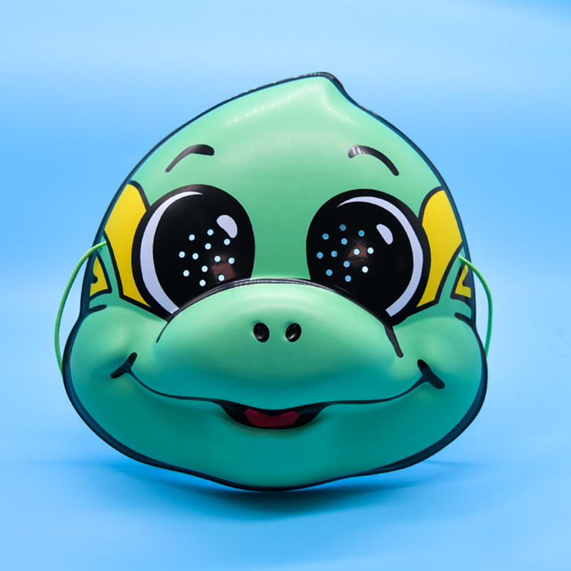 Green Cartoon Turtle PVC Kids Party Mask