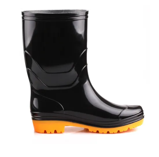 PVC Fetish Rubber Gum Half PVC Work Boots