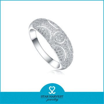 Wholesale silver jewelry new design mirco pave setting ring