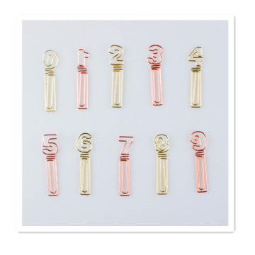 Creative Metal Wire Paperclip Numbers 0-9 Arabic Numeral Bookmark for School Office Home