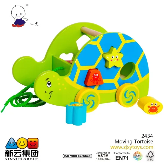 2434 Moving Tortoise Wooden shape block toy wooden cube