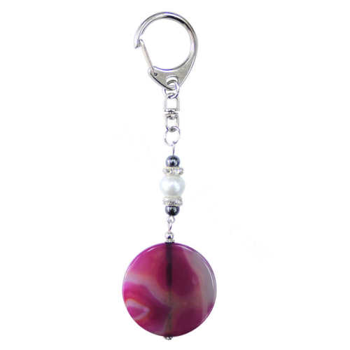 Natural Gemstone Agate Keychain