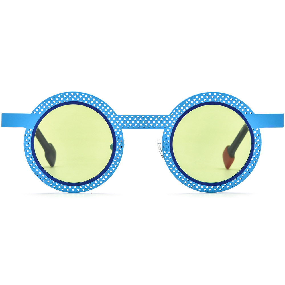 Round Cutout Titanium Sunglasses