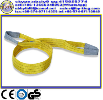 CE GS approved 1ton yellow polyester flat woven webbing sling