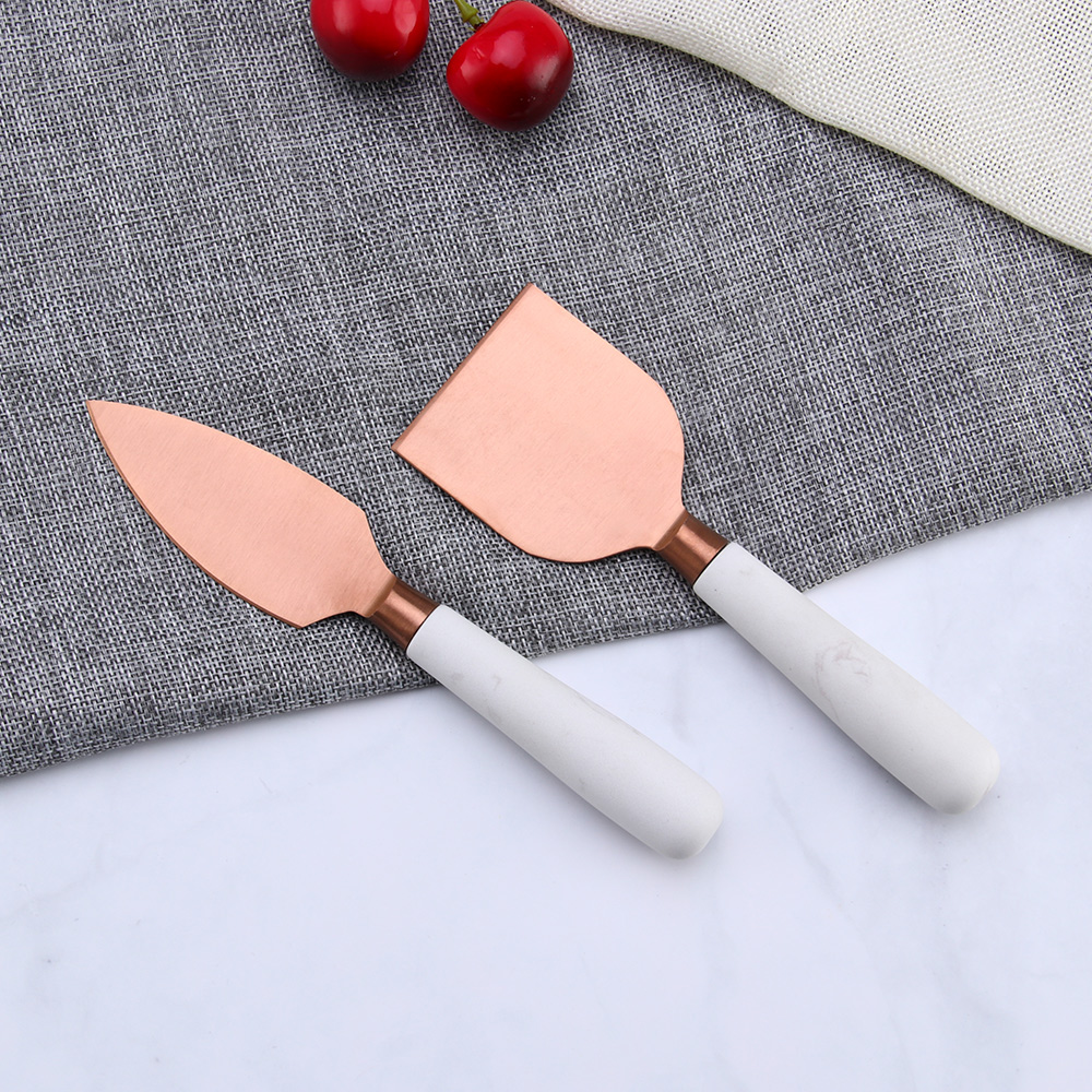 Marble Handle 2 pieces Cheese Knife Set