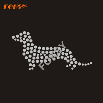 Crystal Dog Motif Iron on Rhinestone Transfer
