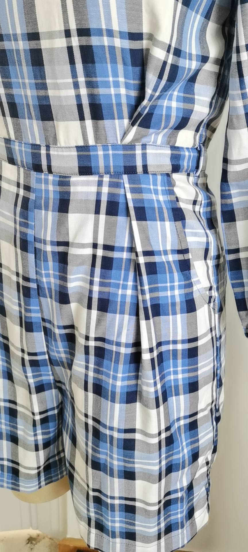 Blue Plaid Jumpsuit For Summer Fashion Ladies