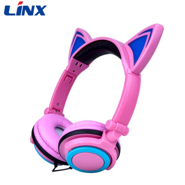 Auriculares Light Up Cat para teléfono móvil