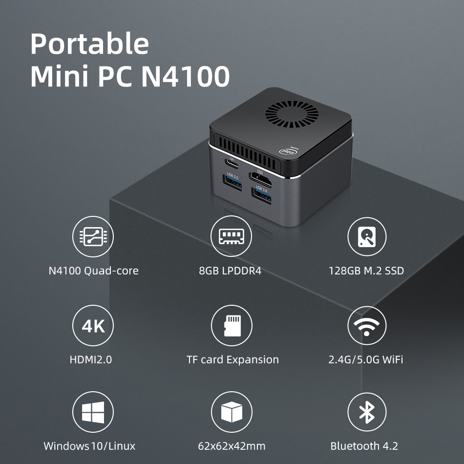 Xcy Quad Core Mini Pc Intel Celeron N4100 8gb Lpddr4 128gb M 2 Ssd 2 4g 1 Xcy Quad Core Mini Pc Intel Celeron N4100 8gb Lpddr4 128gb M 2 Ssd 2 4g 1
