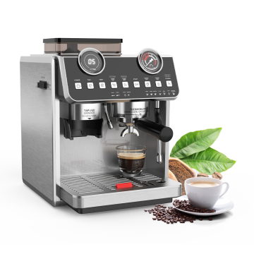 3-in-1 Semi-automatic Stainless Steel Conical Burr Coffee Grinder Espresso Machine with Milk Frother