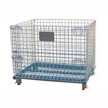 Stackable Foldable Steel Wire Mesh Pallet Cage for Warehouse Logistics
