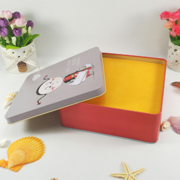 matte color square metal storage cookie cutter tin box
