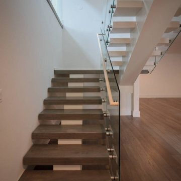 Escalera de madera mono viga de diseño moderno