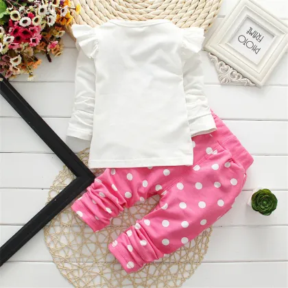2021 New Kids Clothes Girl Baby Long Sleeve Cotton Minnie Casual Suits Baby Clothing Children Sets and Suits