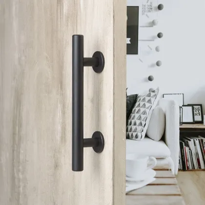 Black T-Bar Barn Door Handle for Home Industry Style Furniture Kitchen
