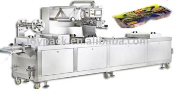 bacon and ham strip packaging machine in thermoforming with rigid film and modified atmosphere (MAP)