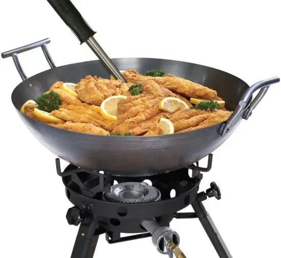 Outdoor Fashion Carbon Steel Wok Kit with Propane Burner and Two Ears