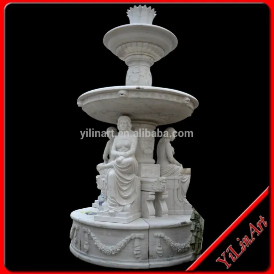 Big White Stone Garden Woman Water Fountain Statue