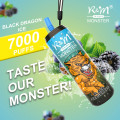 R &amp; M Monster 7000 퍼프 일회용 vape 포드 장치