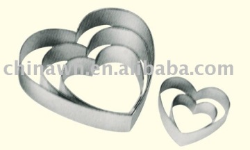 stainless steel heart mousse ring