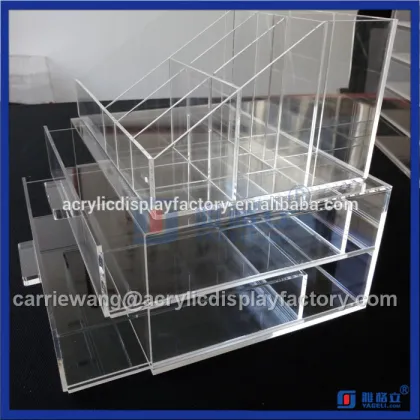 Hot sale!! transparent acrylic makeup brush holder with lipstick holder