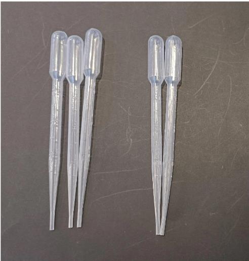 Pipette de transfert jetable en plastique 5pcs chaque pack de flux