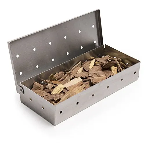 Stainless Steel BBQ Grill Charcoal Smoker Box Adding Smoky and Flavor