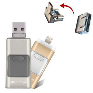 3 in 1 Metal OTG USB 플래시 드라이브 메모리 스틱 (안드로이드 및 IOS 폰) for iPhone 및 HTC 안드로이드 폰용 iPad