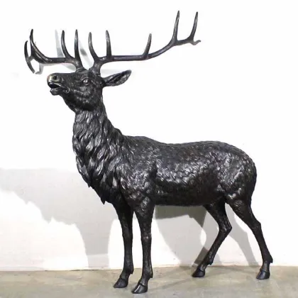 High quality life size bronze copper brass deer statue for garden decoration