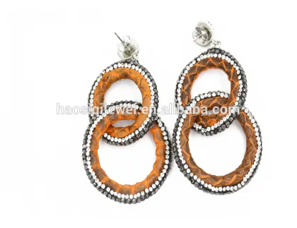 ladies earrings designs pictures, leather silver 925 earrings women jewelry