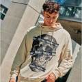 Mens Fashion Skull Gedrukte Kangoeroe Pocket Pullover Hoodies