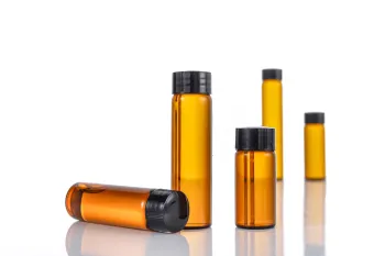 Golden Glass Dropper Bottles in Amber Color