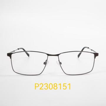 Forma rectangular marcos de gafas marrones para hombres modernos