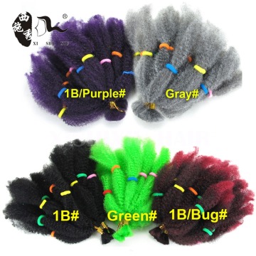Fashion Hair Synthetic Kinky Crochet Twist Hair Bulk/Afro twist kinky crochet braids/afro curl marley braid hair