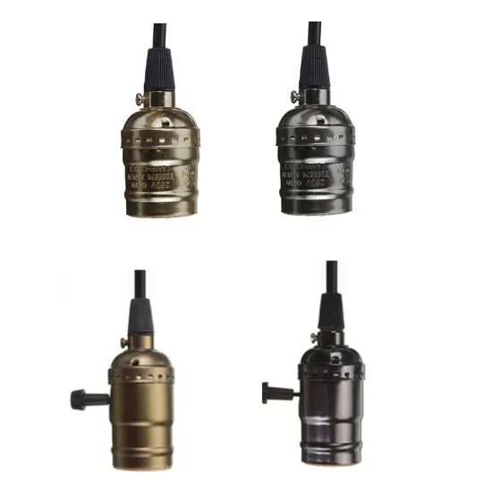 High Quality E27 Vintage Retro Edison Lamp with Pendant Bulb and Socket - 2 Colors, With/Without Switch, 110V/220V