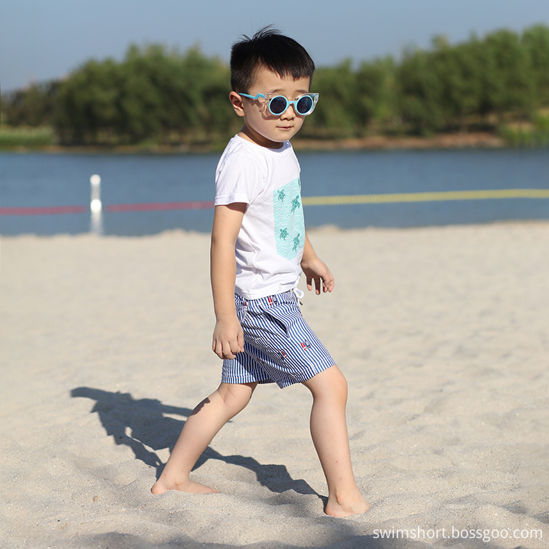 Pantalones de natación para niños con estampado digital de poliéster