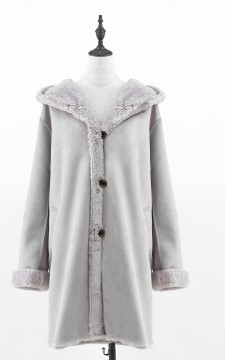 Beige wollen damesjas