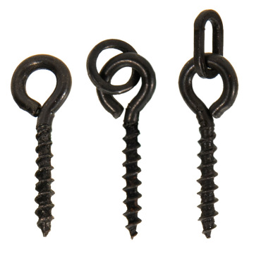 Screw Peg Ellipse-Shape Solid Ring Terminal Tackle Bait Holder - Matt Black